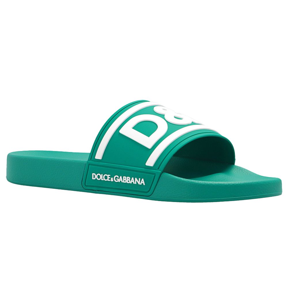 Dolce &amp; Gabbana Grüne Baumwollsandale