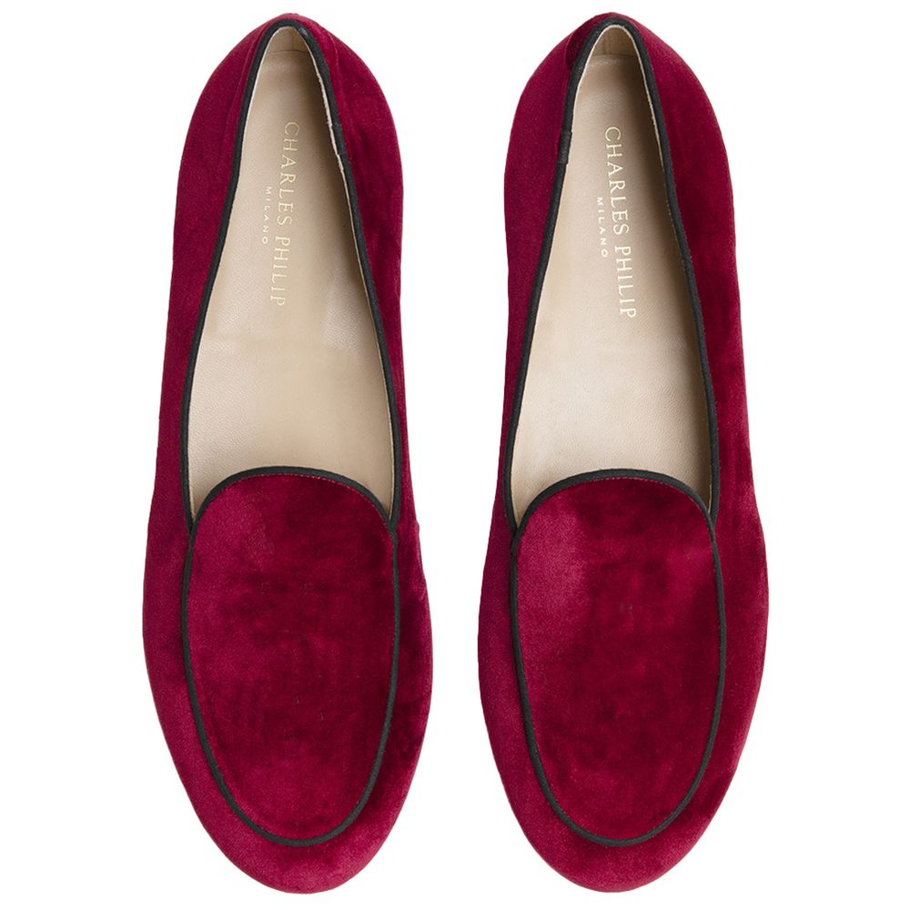 Charles Philip – Loafer aus rotem Samt