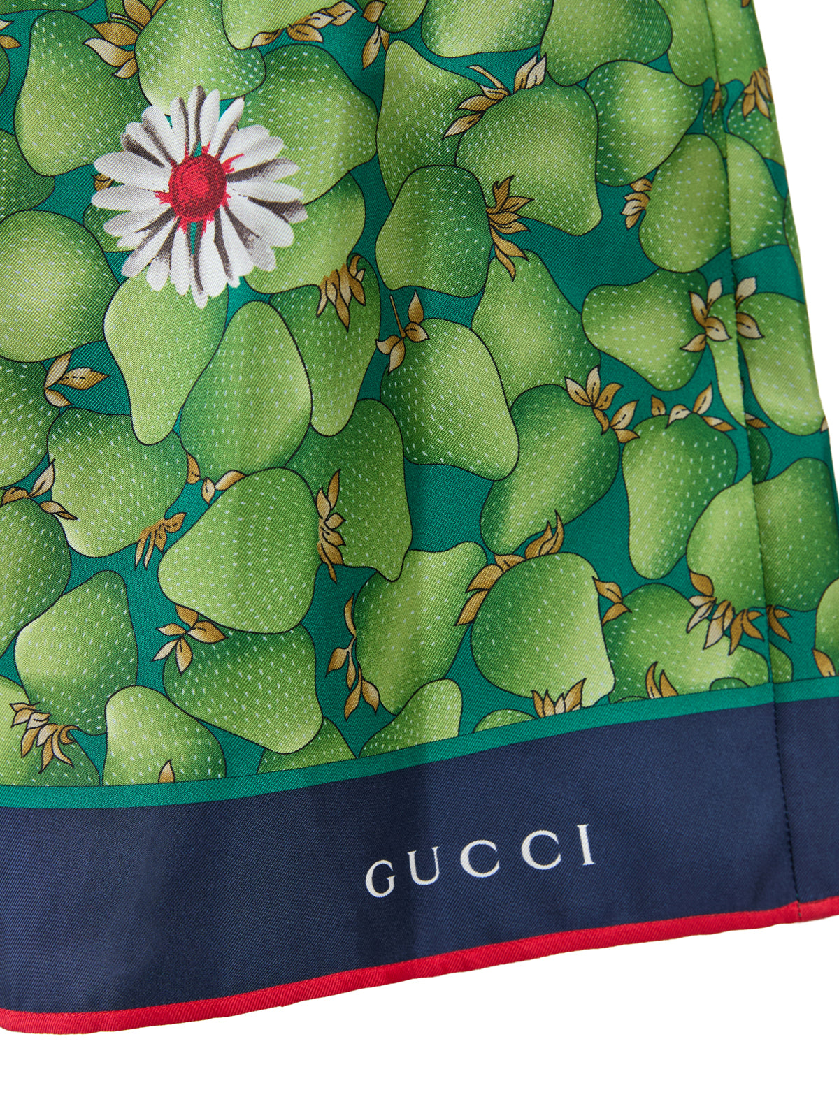 Grüne Seidenshorts mit Blumendruck von Gucci