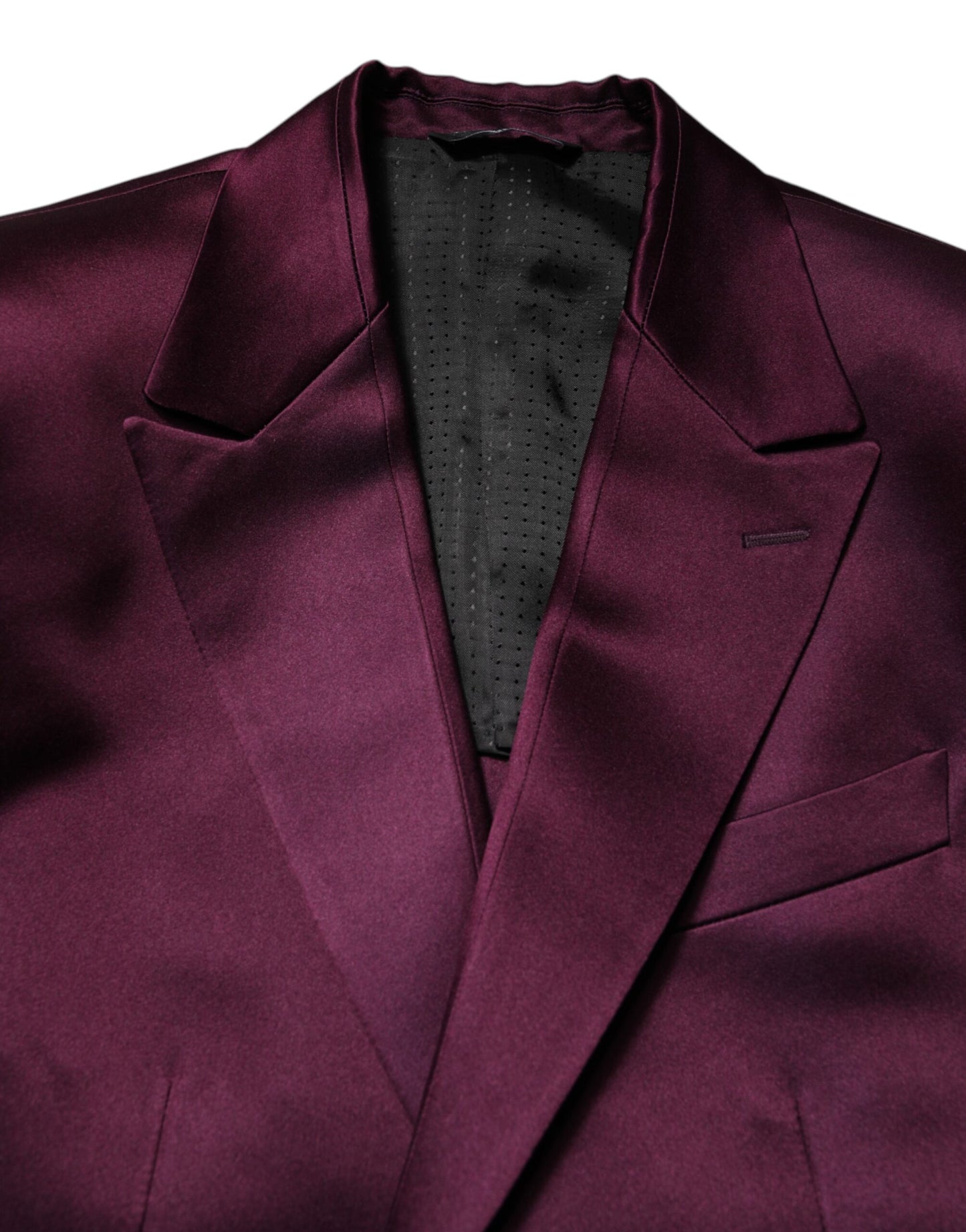 Dolce &amp; Gabbana – Dreiteiliger, einreihiger Anzug aus dunkelvioletter Seide
