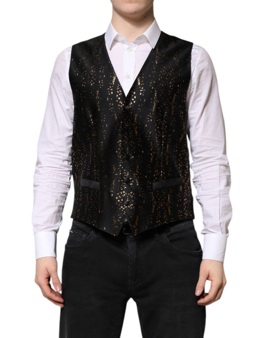 Dolce &amp; Gabbana Schwarze Lurex-Weste für formelle Anlässe