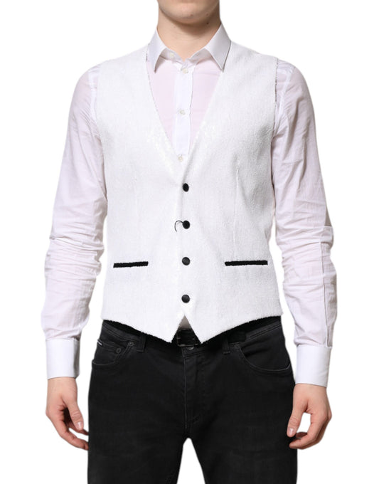 Dolce &amp; Gabbana Weiße Weste mit Pailletten