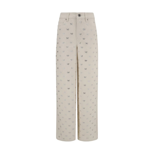 Jeans con fiocco di diamante autoritratto