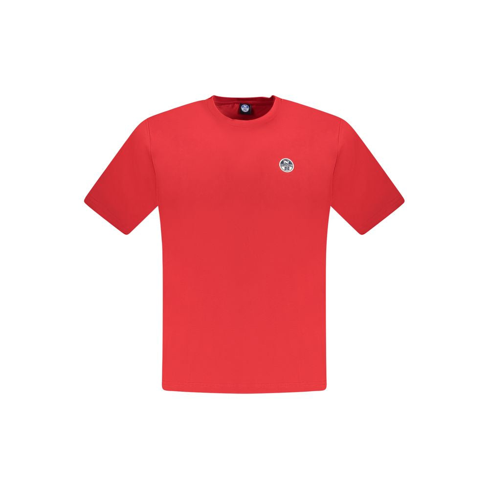 North Sails Rotes Herren-T-Shirt aus Baumwolle