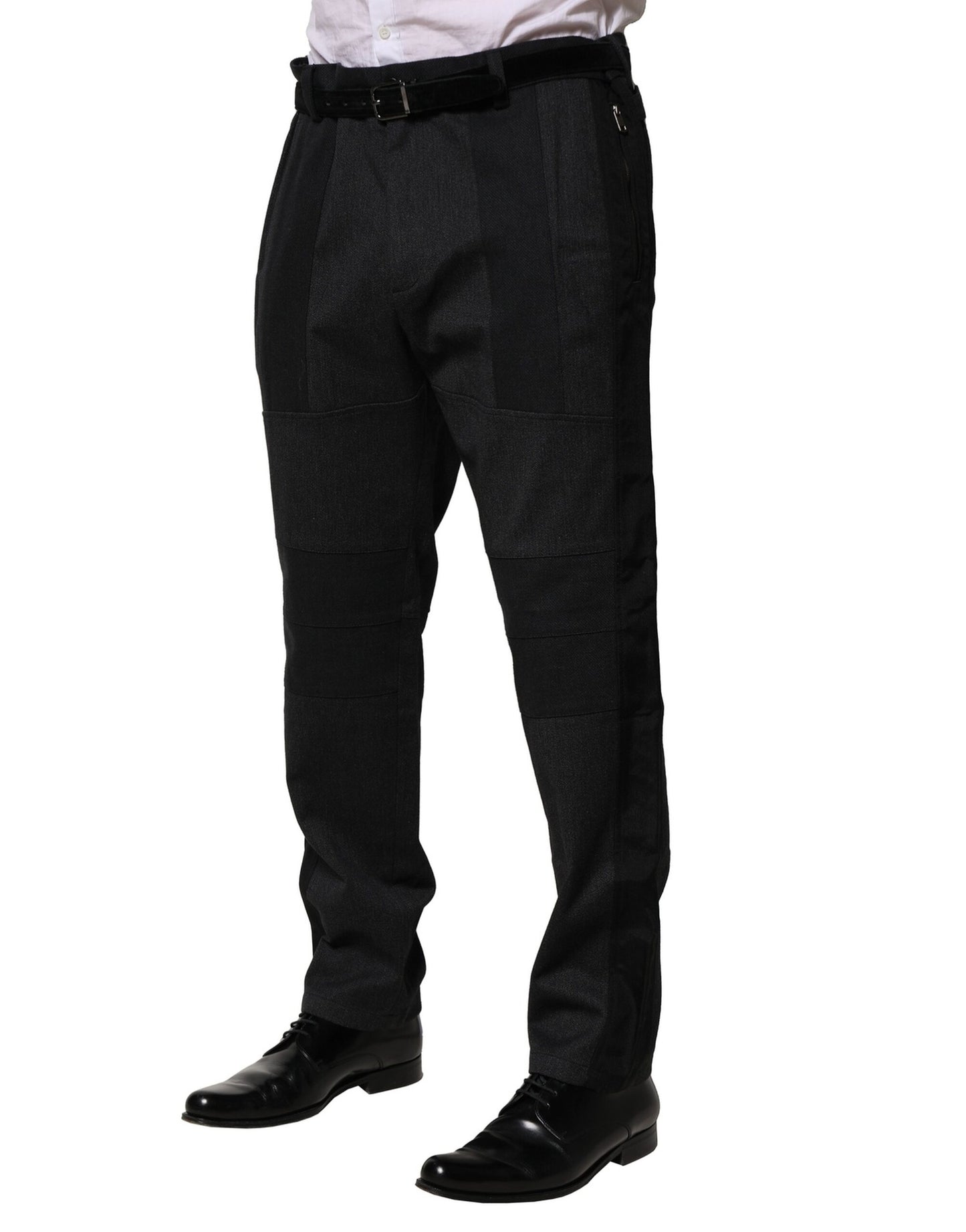 Dolce &amp; Gabbana – Schmale Anzughose aus schwarzer Baumwolle
