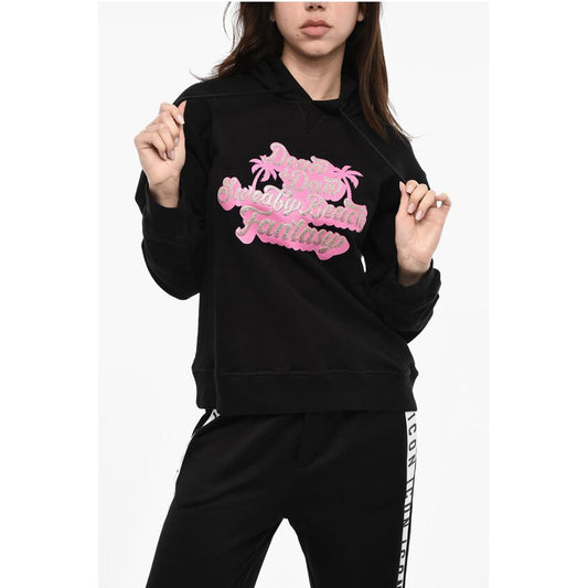 Dsquared² Brushed Cotton Hoodie With Glittered Print