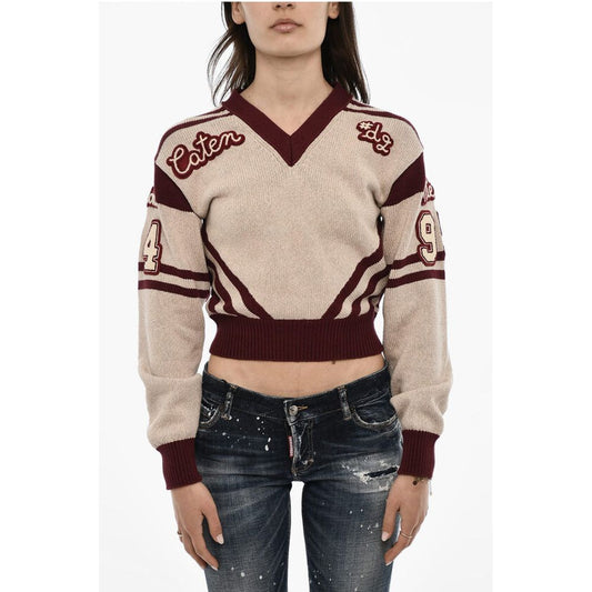 Dsquared² V-Neck Sweater with Contrasting Trims