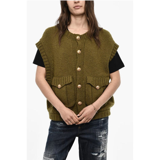 Dsquared² Sleeveless Crew-neck Sweater with Golden-Effect