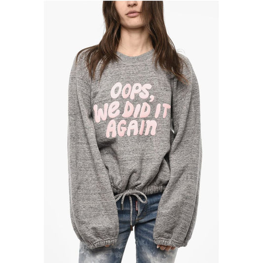 Dsquared² Fleeced-Cotton Crew-neck Sweatshirt with Embossed Detail