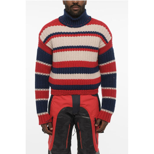Dsquared² Tricolor Wool and Cashmere Turtleneck Sweater
