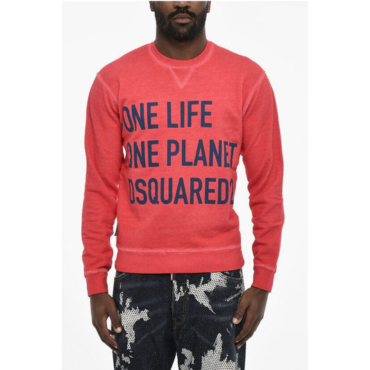 Dsquared² Cotton Crew-neck Sweatshirt with Frontal Maxi Print