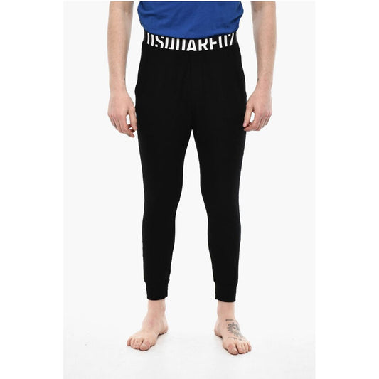 Dsquared² Solid Color Nightwear Pants with Logoed Band