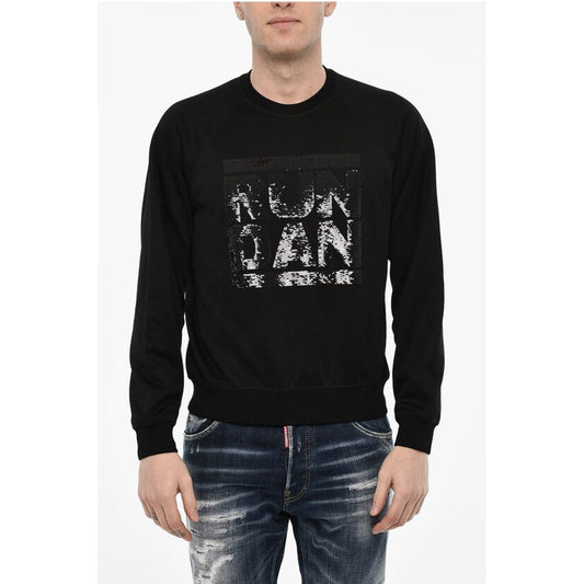Dsquared² Cotton Blend Sweatshirt with Sequined Monogram