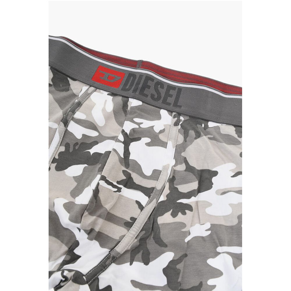 Diesel Set of 2 Stretch Cotton Boxer Shorts with Camouflage Pattern