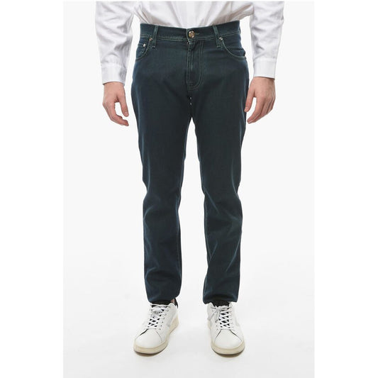 Corneliani ID LUXURY DENIM Embroidered Denims with Acid Wash 18,5cm