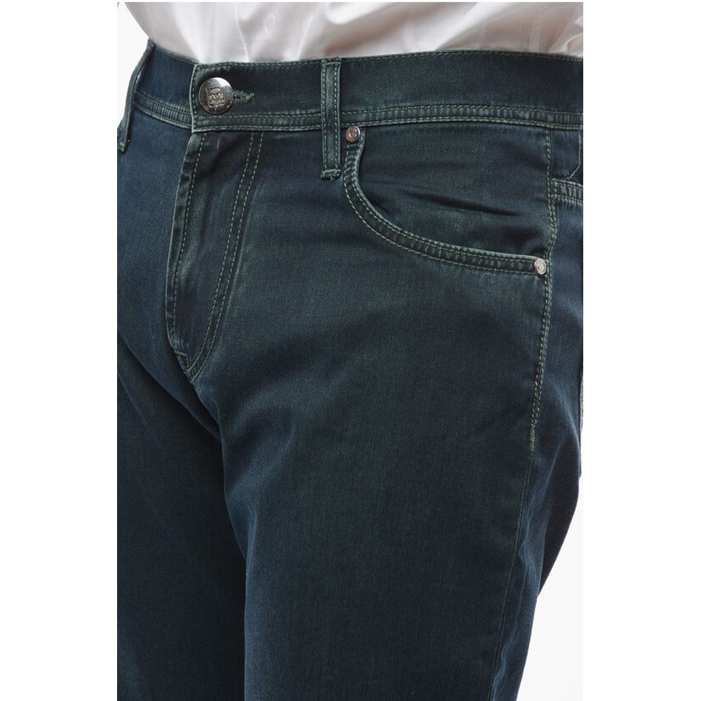 Corneliani ID LUXURY DENIM Embroidered Denims with Acid Wash 18,5cm
