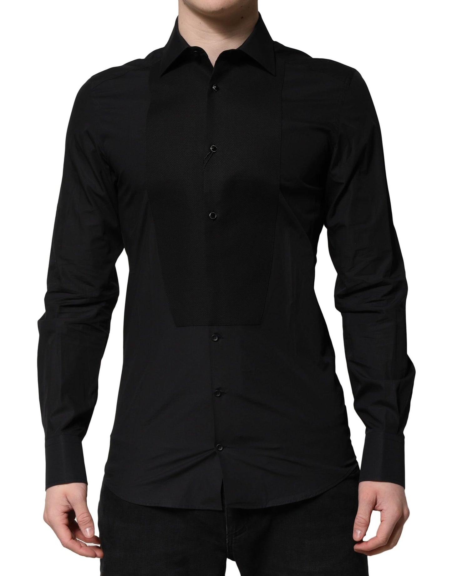 Dolce &amp; Gabbana Camicia formale a maniche lunghe in oro nero