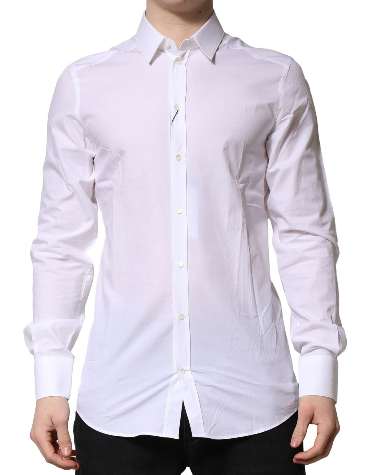 Dolce &amp; Gabbana Camicia formale a maniche lunghe in oro bianco