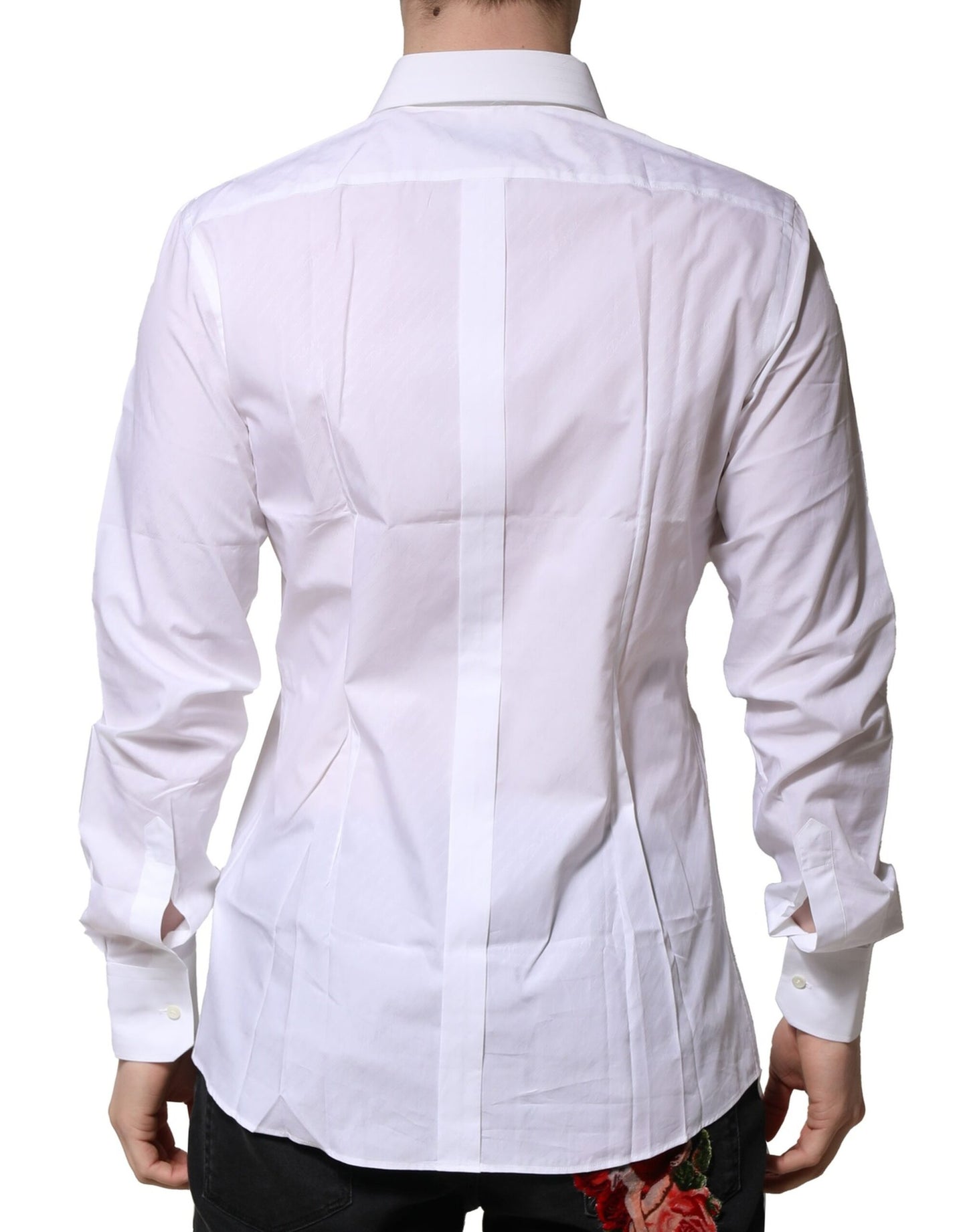 Camicia elegante da uomo a maniche lunghe Dolce &amp; Gabbana in oro bianco