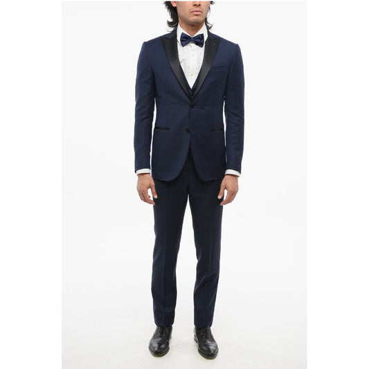 Corneliani CODE Virgin Wool 3 Piece Suit With Peak Lapel