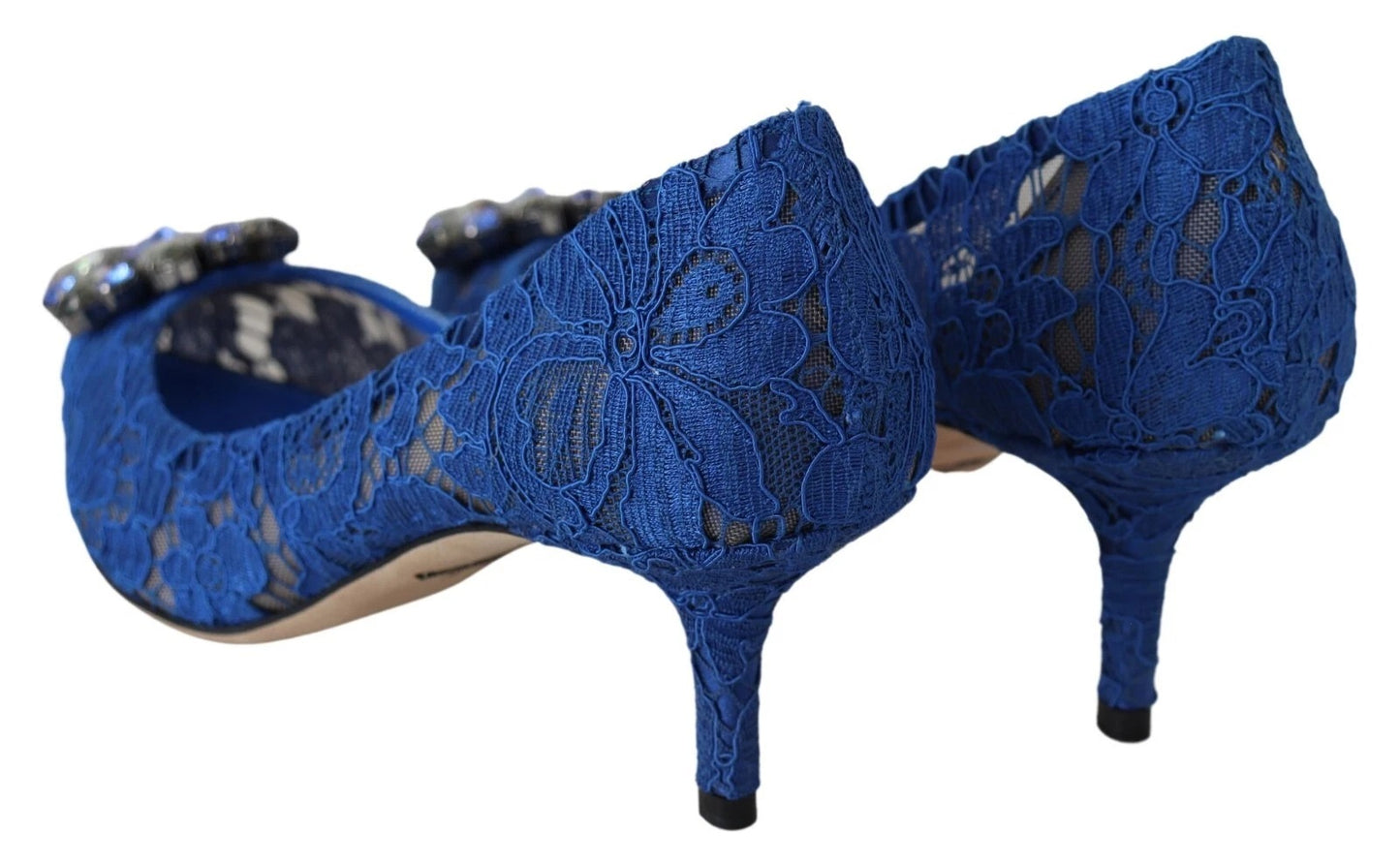 Scarpe da ballo Dolce &amp; Gabbana con cristalli e pizzo blu