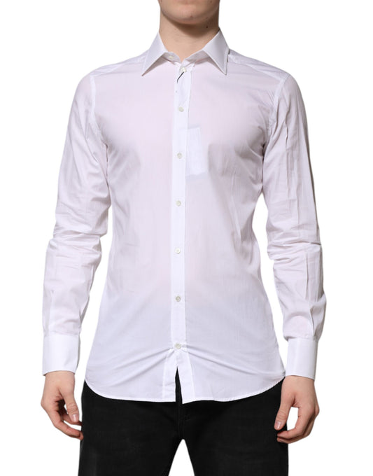 Dolce &amp; Gabbana Abito da uomo a maniche lunghe in oro bianco, camicia formale