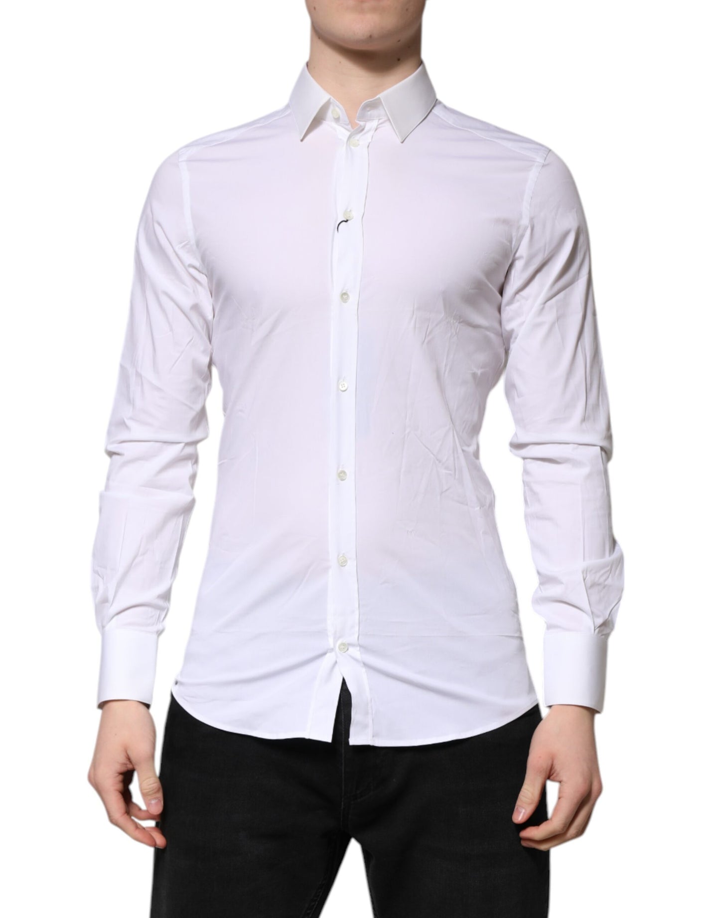 Dolce &amp; Gabbana Camicia formale a maniche lunghe in oro bianco