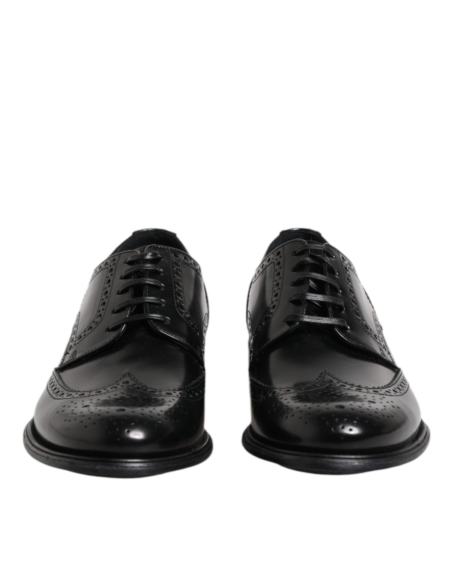 Scarpe eleganti Dolce &amp; Gabbana Derby in pelle nera con punta a coda di rondine