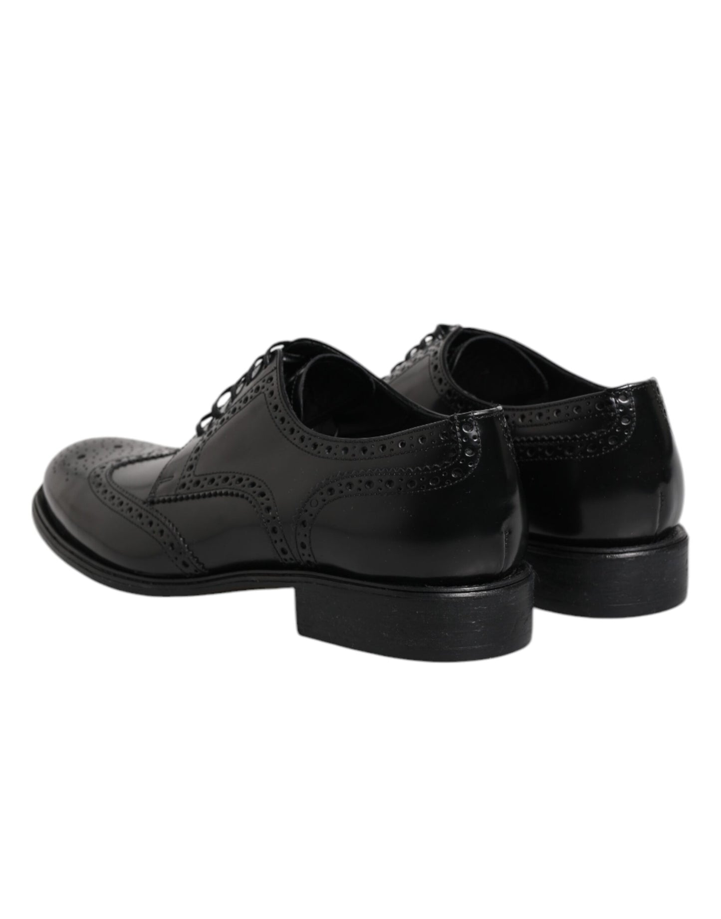 Scarpe eleganti Dolce &amp; Gabbana Derby in pelle nera con punta a coda di rondine