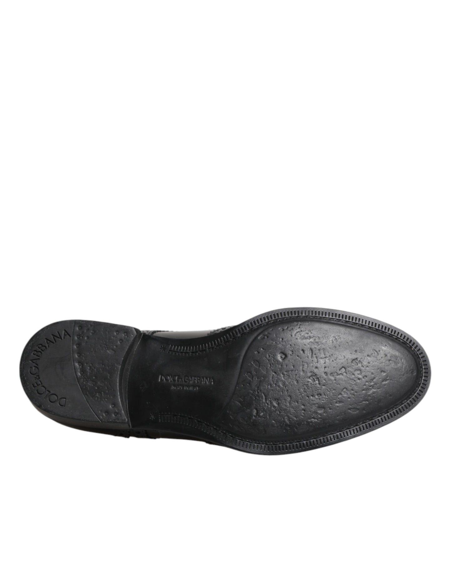 Scarpe eleganti Dolce &amp; Gabbana Derby in pelle nera con punta a coda di rondine