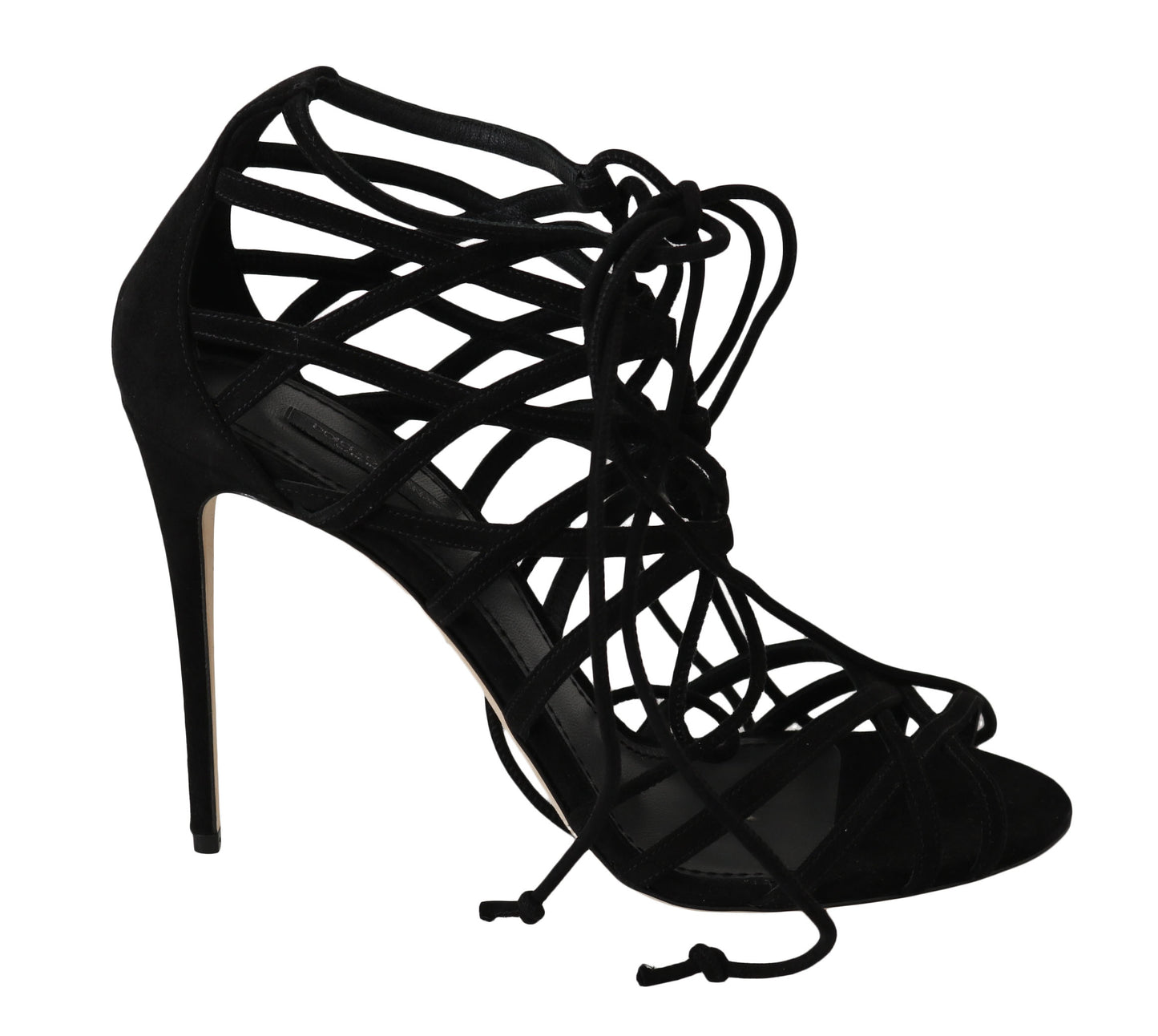 Dolce &amp; Gabbana Elegante Gladiator-Stilettos aus schwarzem Wildleder