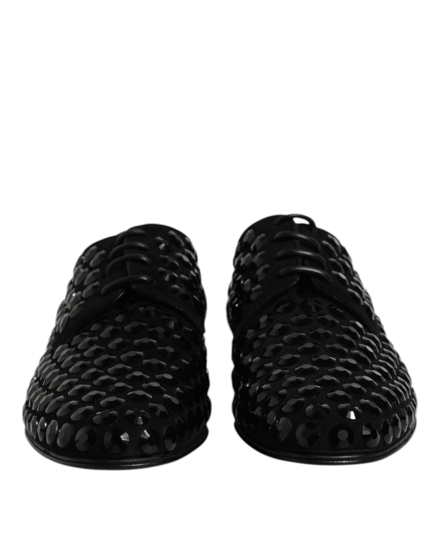 Scarpe eleganti Derby in camoscio nero con strass Dolce &amp; Gabbana