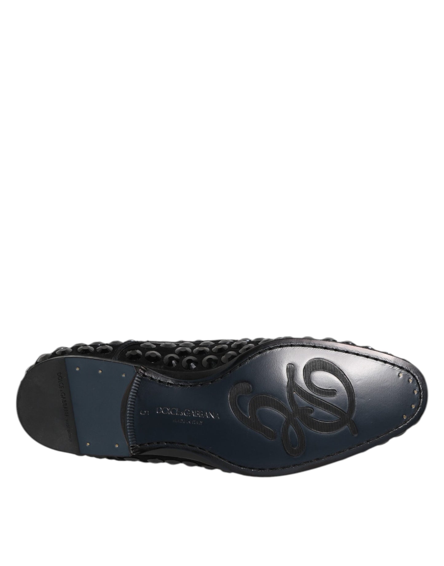 Scarpe eleganti Derby in camoscio nero con strass Dolce &amp; Gabbana