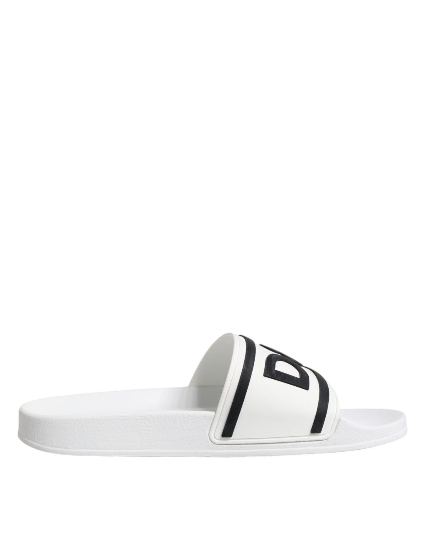 Dolce & Gabbana White DG Logo Slides Sandals Beachwear Shoes