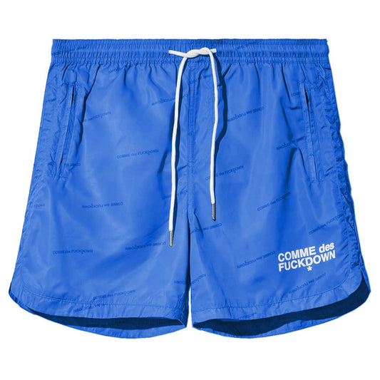 Comme Des Fuckdown Blue Polyester Men's Swimwear Shorts