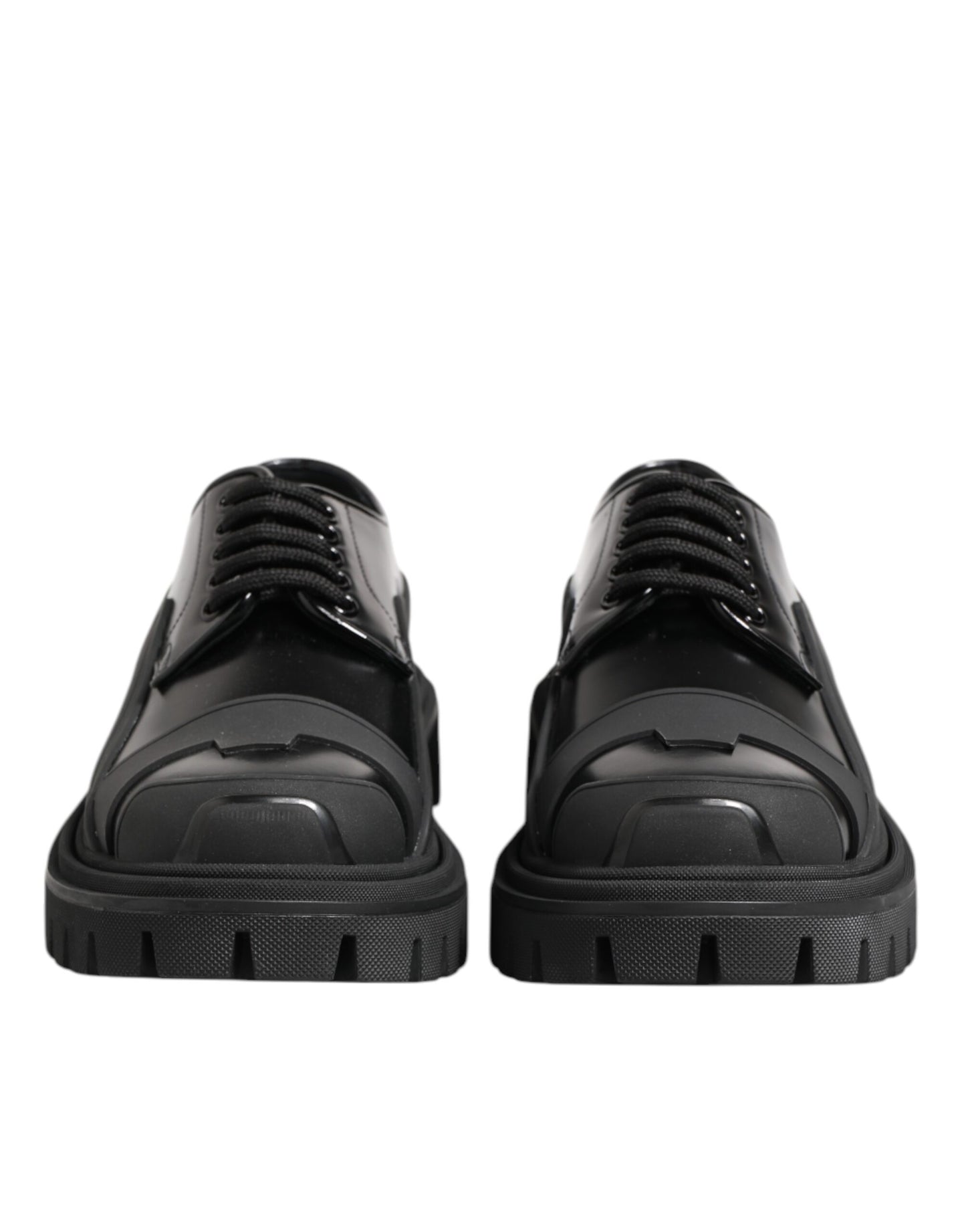 Scarpe Derby da trekking in vernice nera Dolce &amp; Gabbana