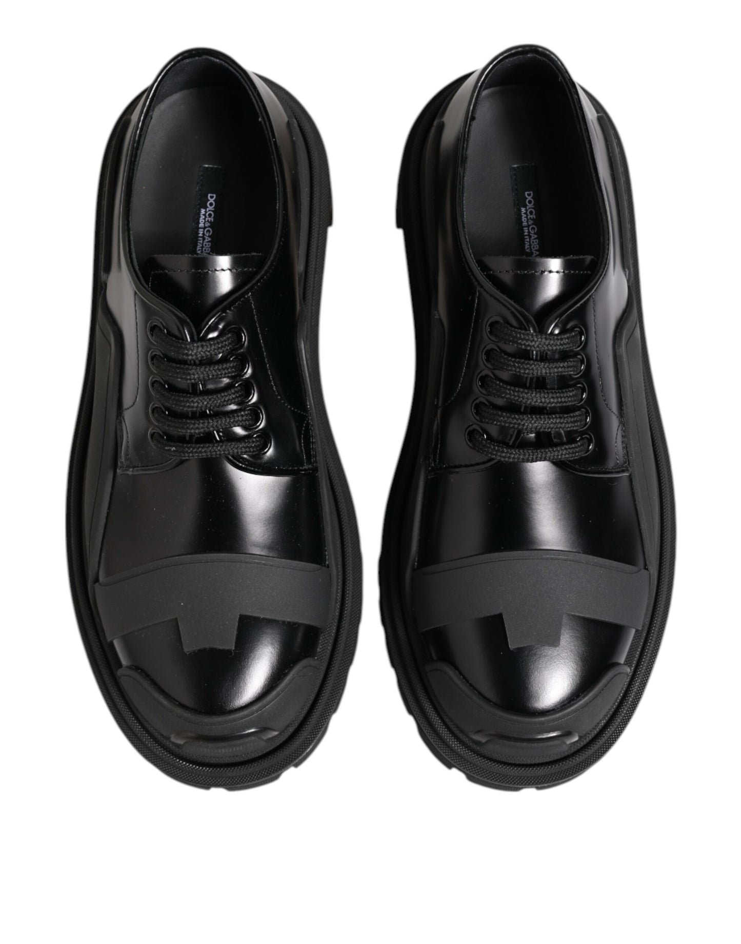 Scarpe Derby da trekking in vernice nera Dolce &amp; Gabbana