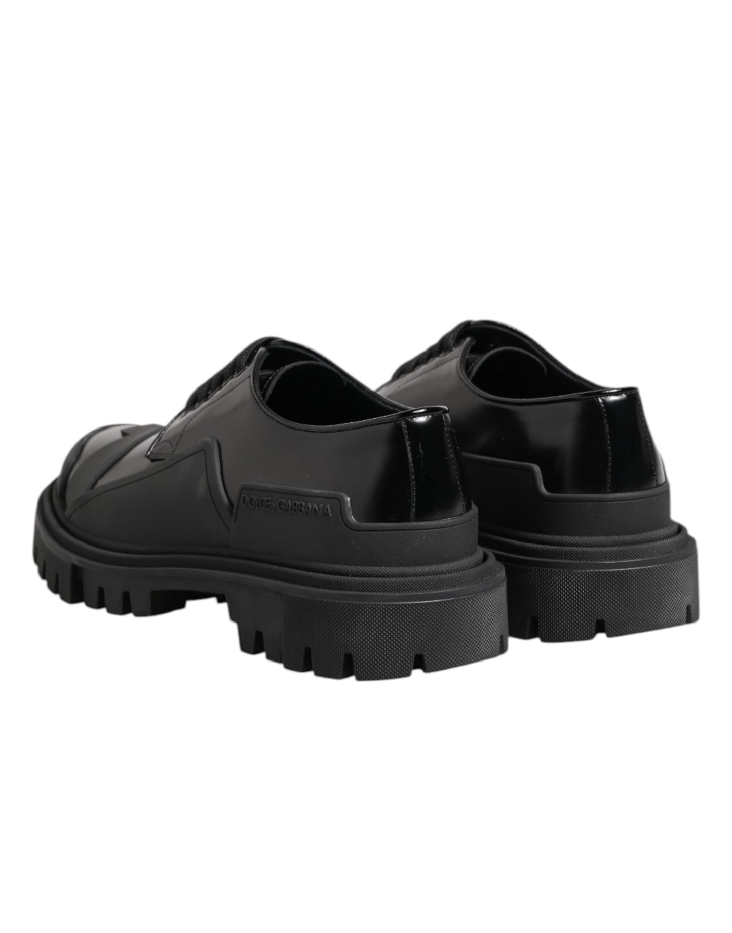 Scarpe Derby da trekking in vernice nera Dolce &amp; Gabbana