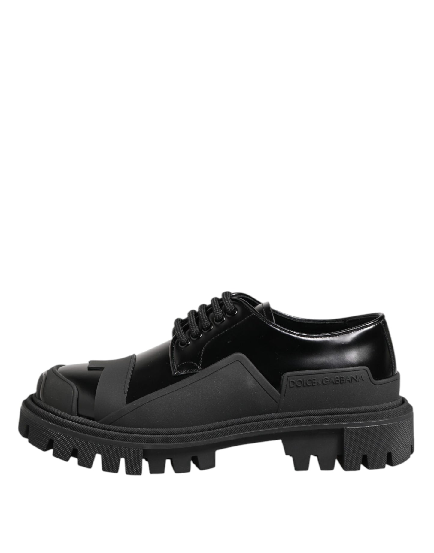 Scarpe Derby da trekking in vernice nera Dolce &amp; Gabbana
