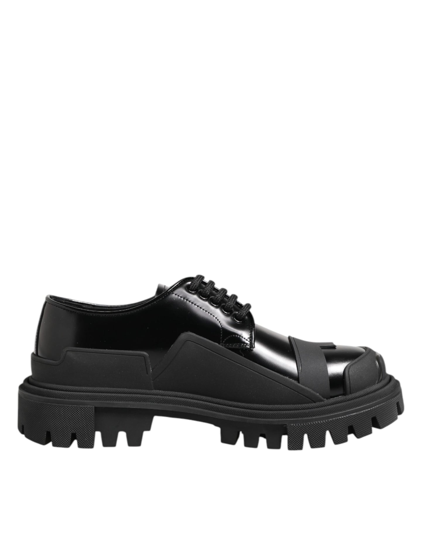 Scarpe Derby da trekking in vernice nera Dolce &amp; Gabbana