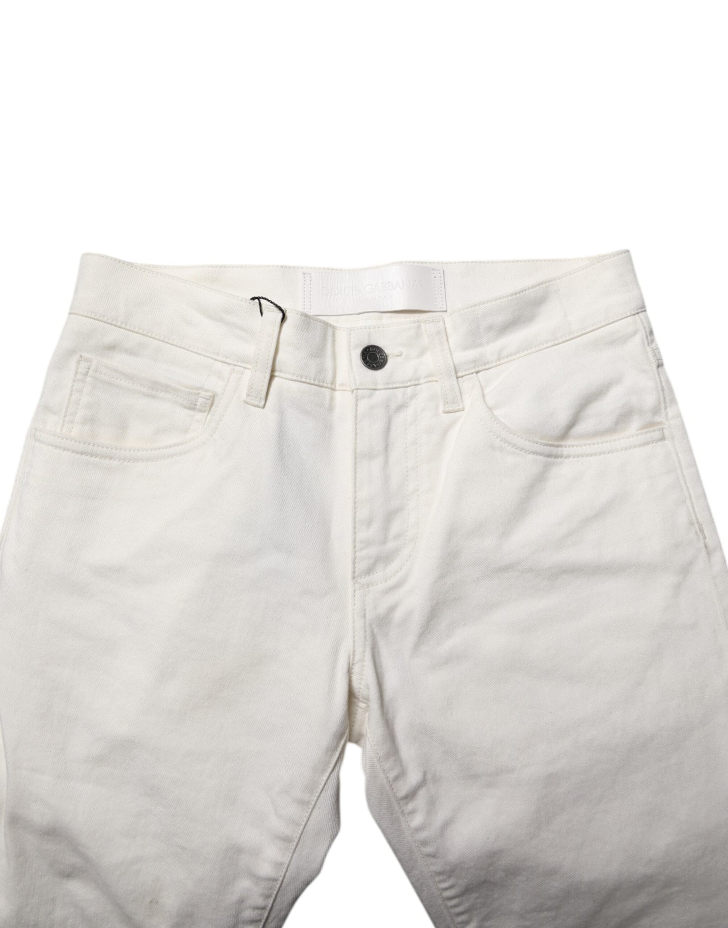 Jeans skinny da uomo in cotone bianco Dolce &amp; Gabbana