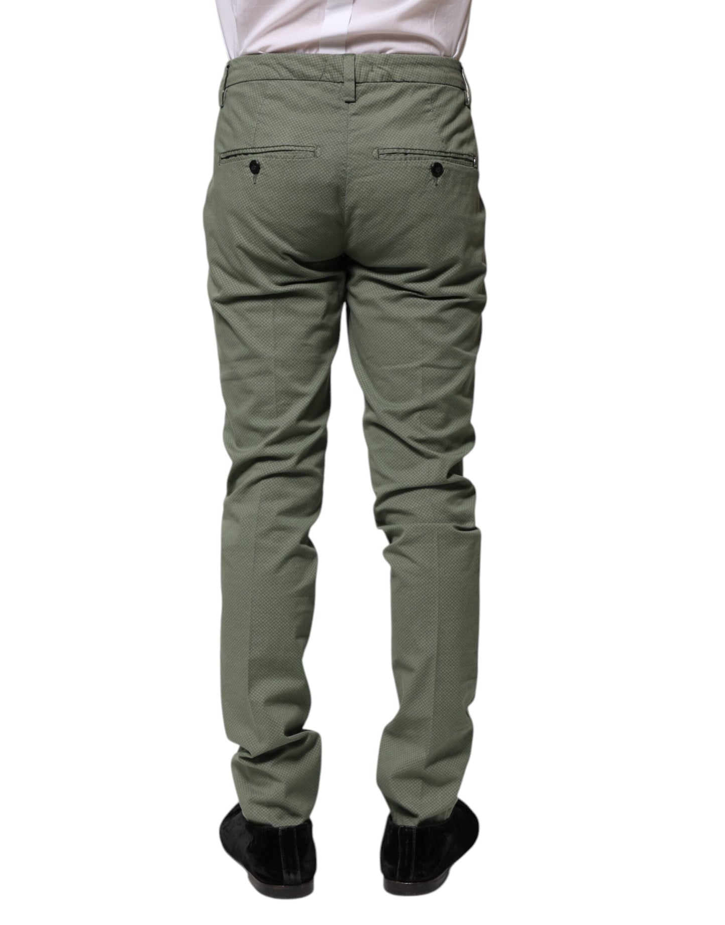 Pantaloni casual skinny a vita media Dondup verdi