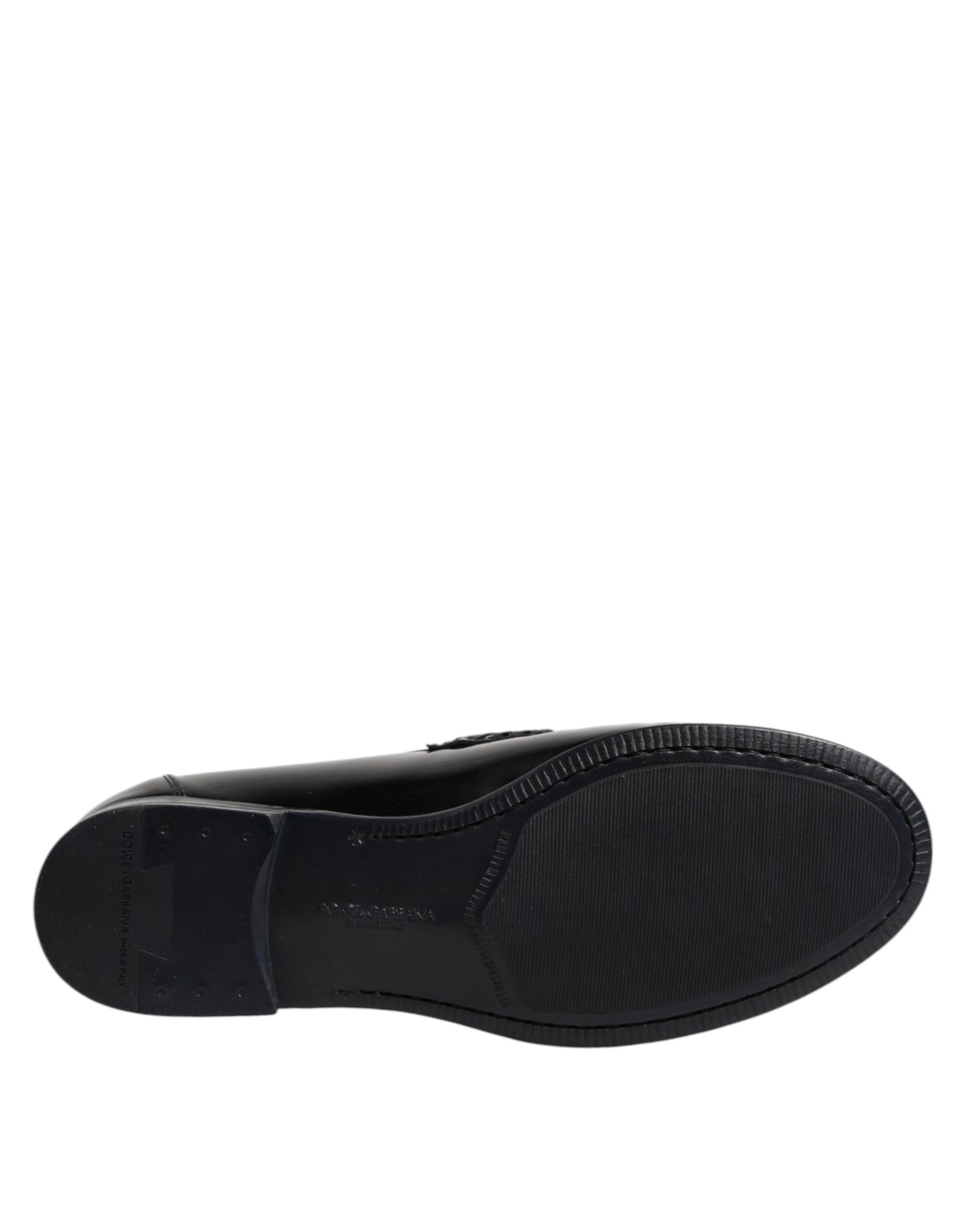 Mocassini eleganti slip-on in pelle nera Dolce &amp; Gabbana