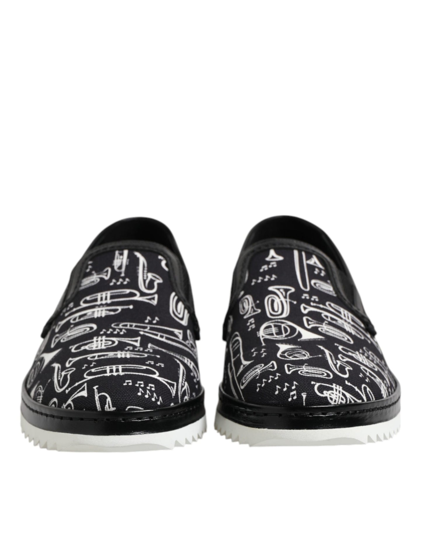 Mocassini da uomo Dolce &amp; Gabbana neri slip-on stampati