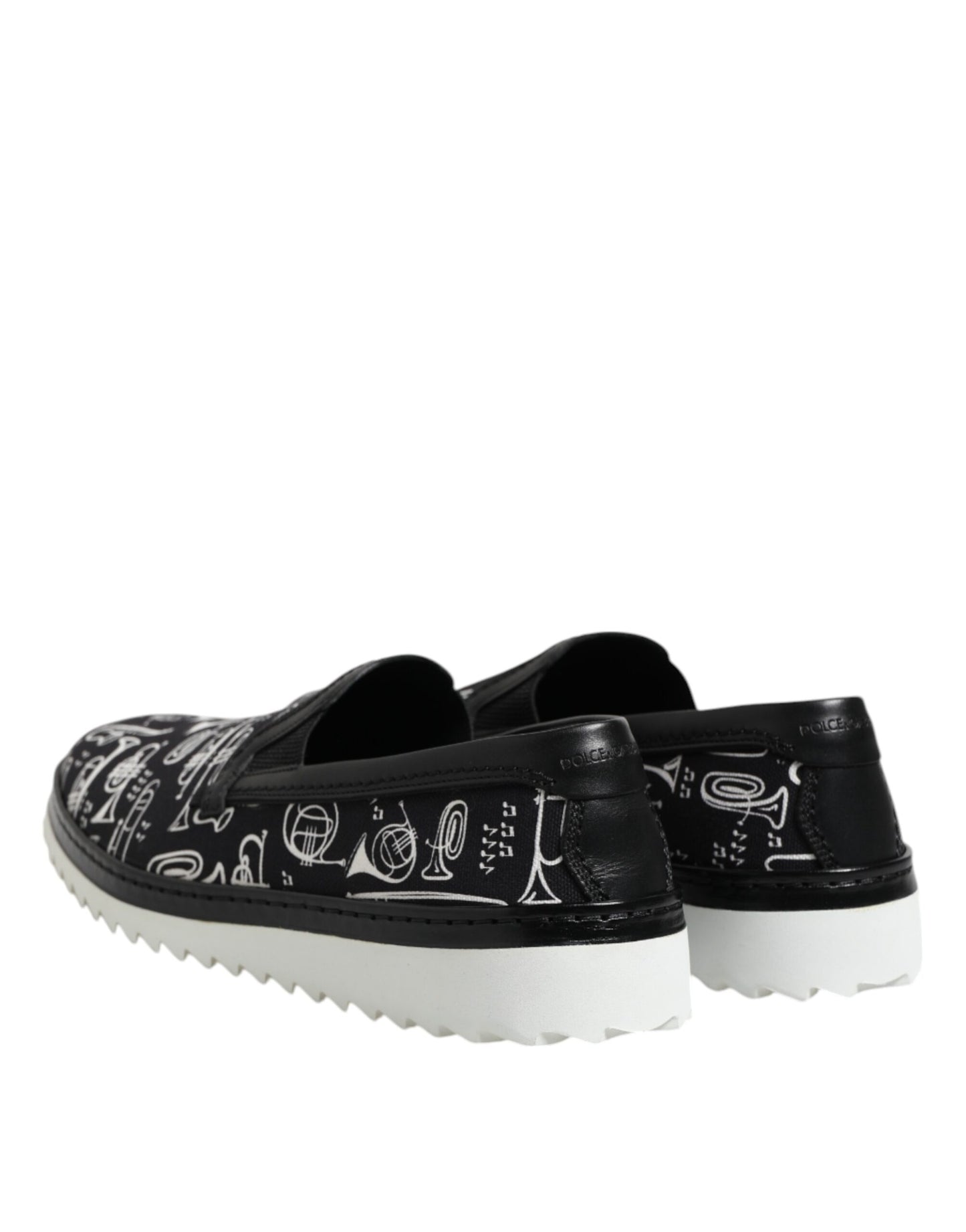 Mocassini da uomo Dolce &amp; Gabbana neri slip-on stampati