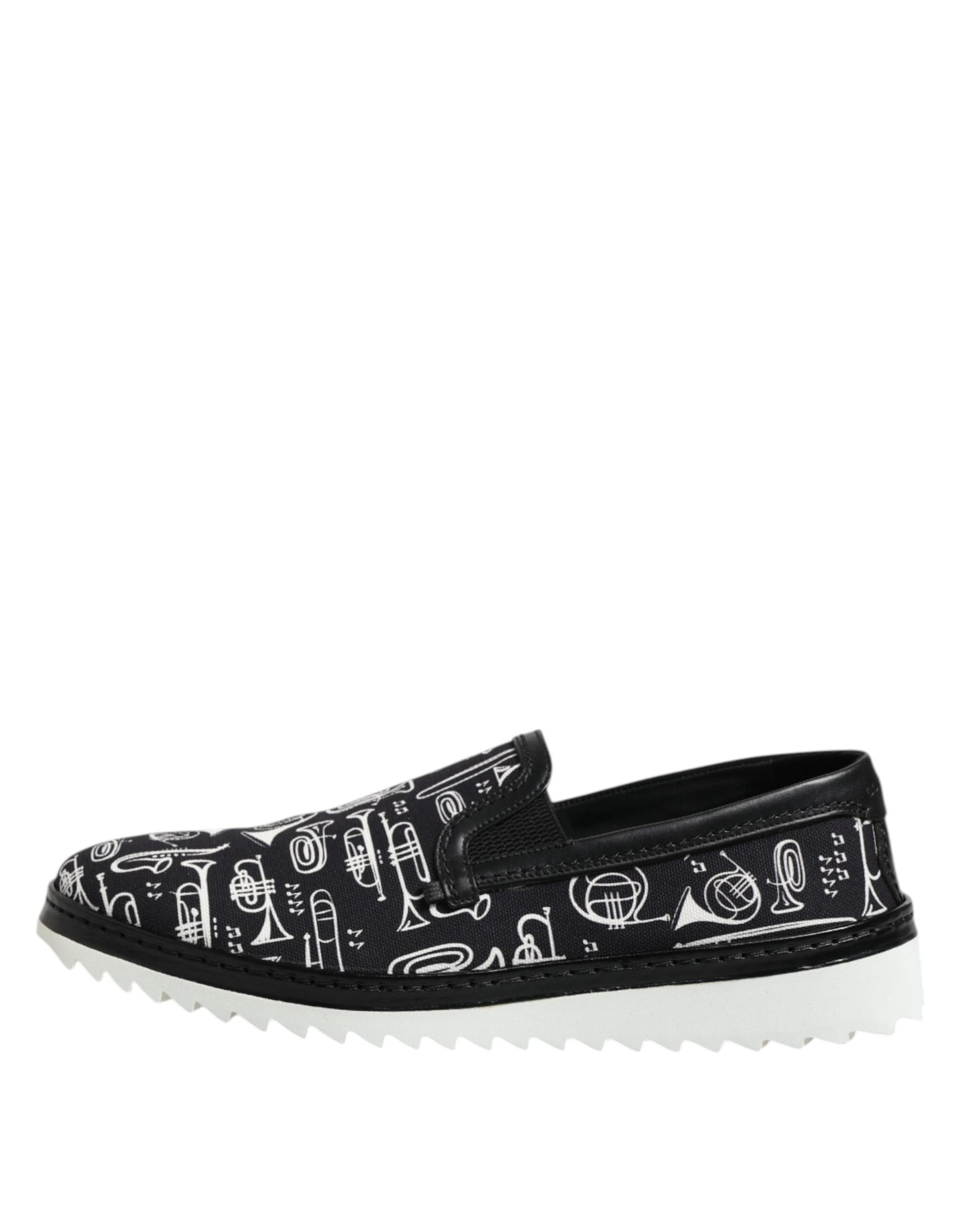 Mocassini da uomo Dolce &amp; Gabbana neri slip-on stampati