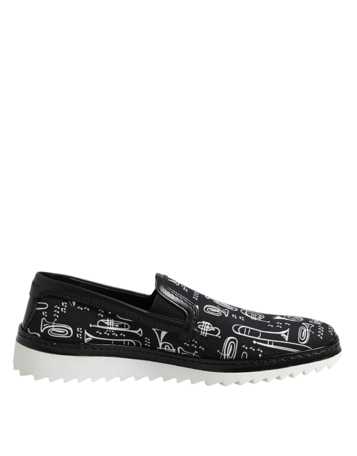 Mocassini da uomo Dolce &amp; Gabbana neri slip-on stampati