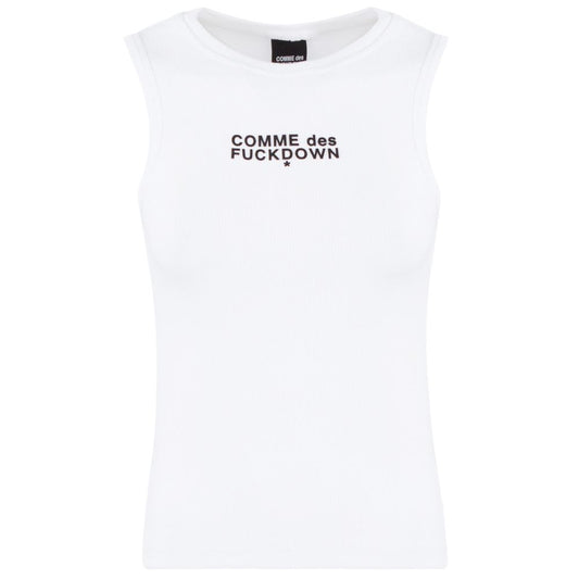 Comme Des Fuckdown White Cotton Tops & T-Shirt