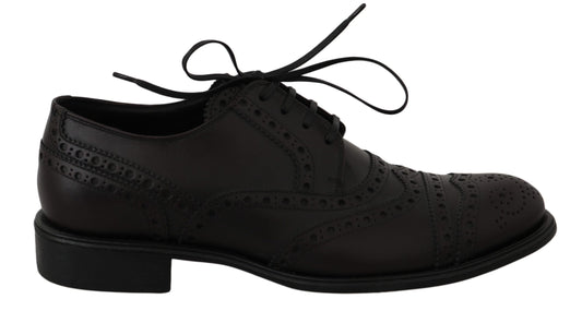 Dolce &amp; Gabbana Elegante bordeauxrote Wingtip-Derby-Kleiderschuhe