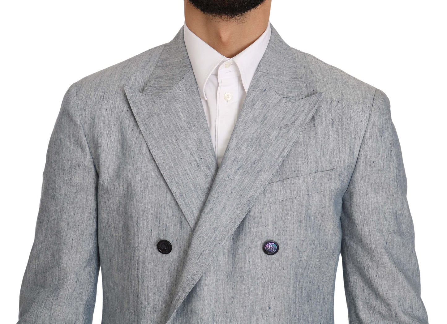 Dolce &amp; Gabbana Blue Flax NAPLES Jacket Coat Blazer